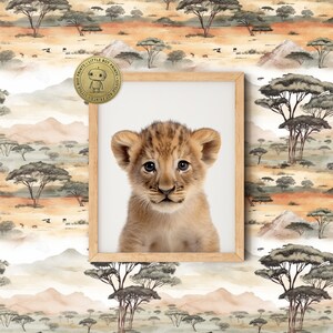 Baby Lion Wall Art | Cute Animal Print | Printable Digital Download