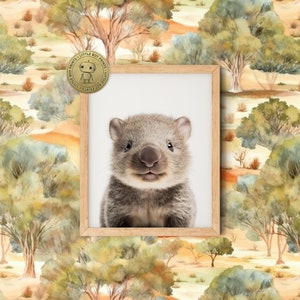 Baby Wombat Wall Art | Cute Animal Print | Printable Digital Download