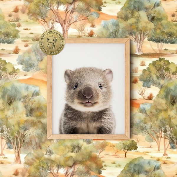 Baby Wombat Wall Art | Cute Animal Print | Printable Digital Download