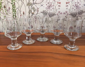 5 verres à vin Holmegaard Danish Ships vintage