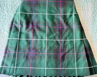 Scottish Kilt MacDonald of the Isles Tartan 100% Wool Fully Pleated 34” Waist x 25” Long