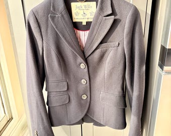 Jack Wills Navy Wool Equestrian Blazer Jacket (UK 10 / US 6)