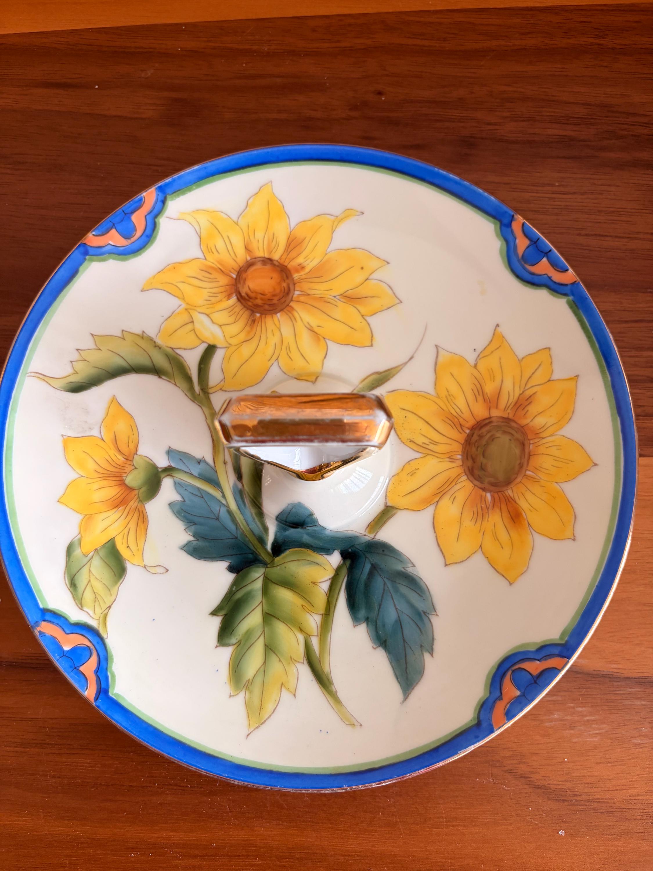Noritake Morimura Sunflower Tidbit/candy Dish Tray With Handle - Etsy