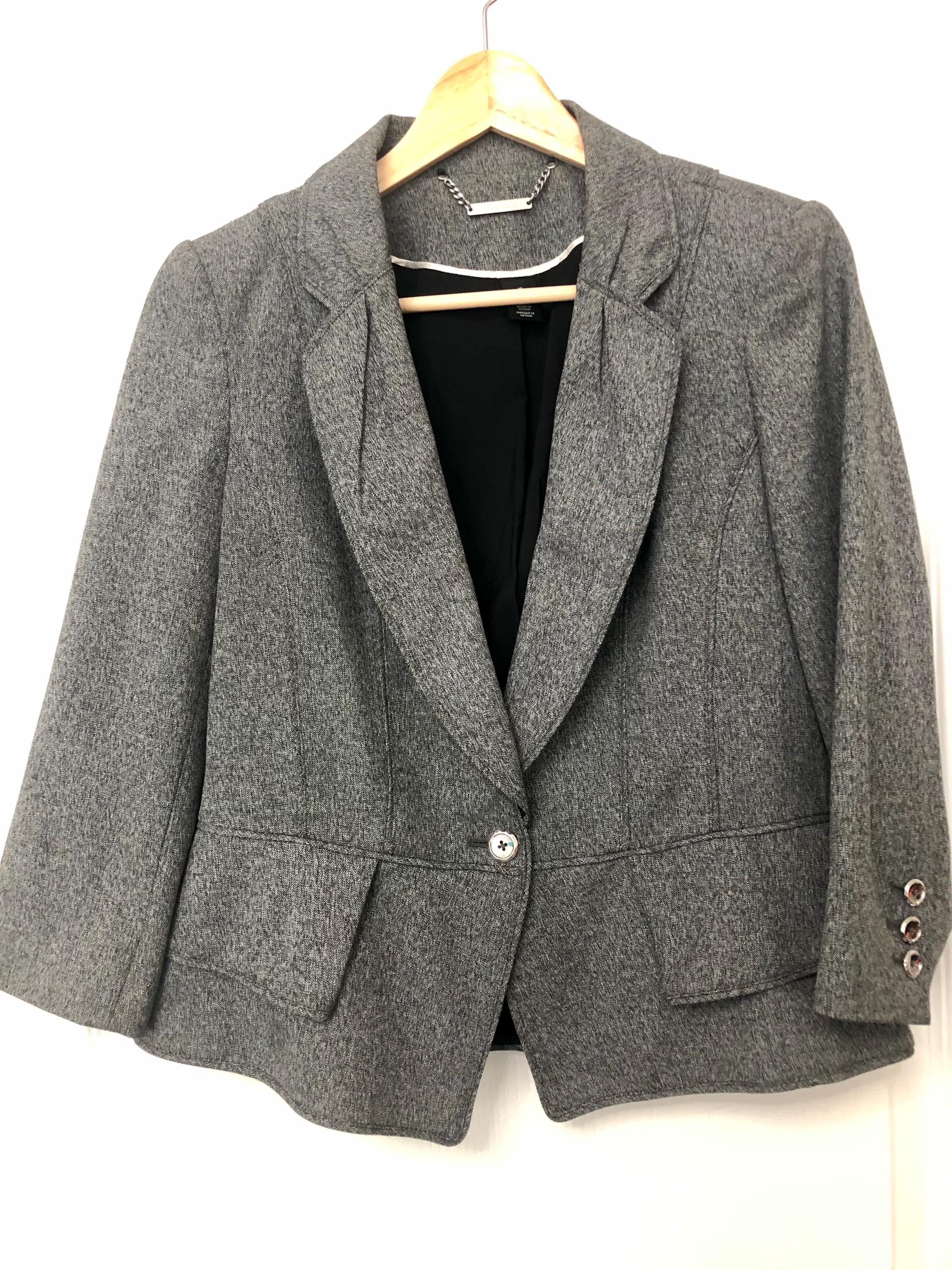 Petit Blazer Noir Trois Quarts Zara Taille S - Détail Nœud - Occasion Très Bon état - Matière Polyester