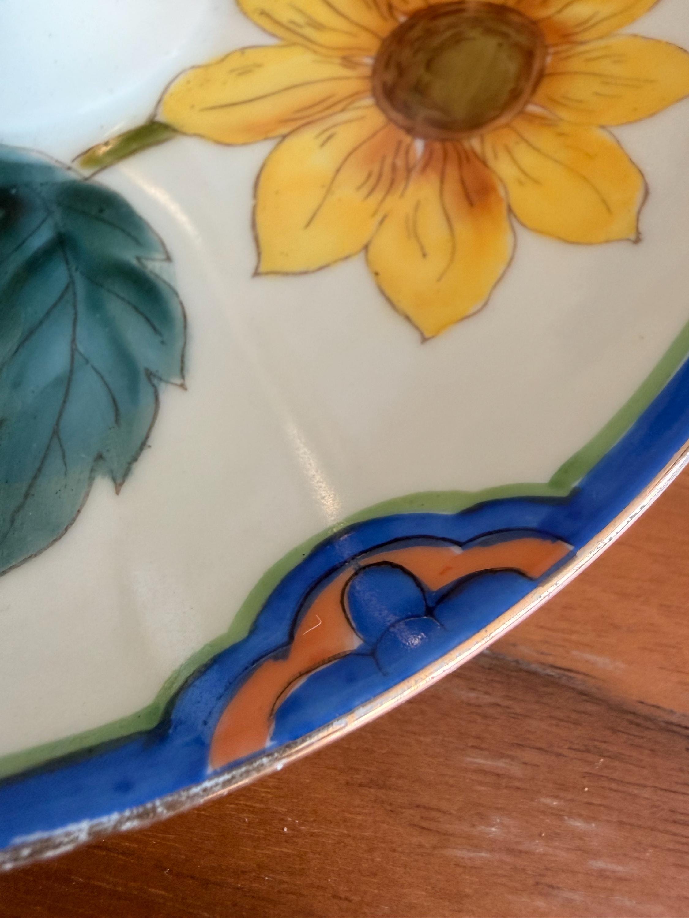 Noritake Morimura Sunflower Tidbit/candy Dish Tray With Handle - Etsy