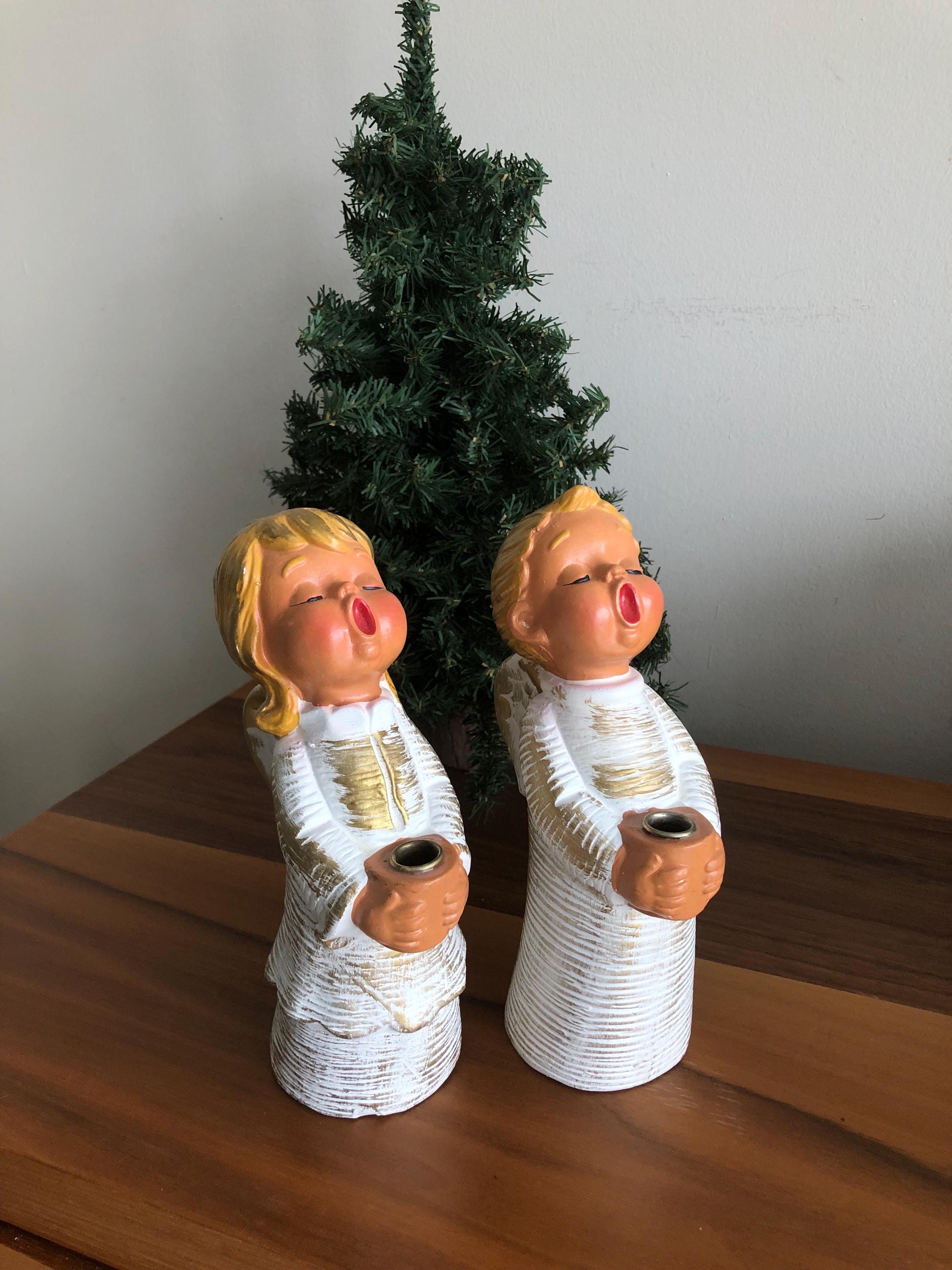 Vintage Christmas Singing Angels Candle Holders Choir of Angels by