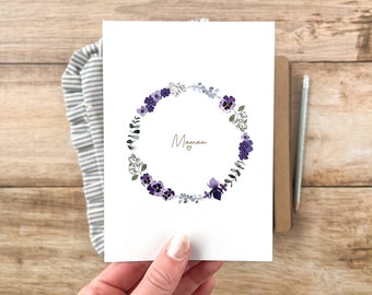 Muttertagspostkarte mit Aquarellillustration