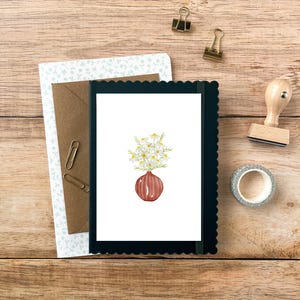 Carte postale aquarelle Bouquet de Marguerites