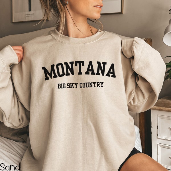 Montana Sweatshirt, Big Sky Country Sweatshirt, Treasure State Crewneck, Montana Travel Souvenir, Montana Moving Gift, MT State Nickname