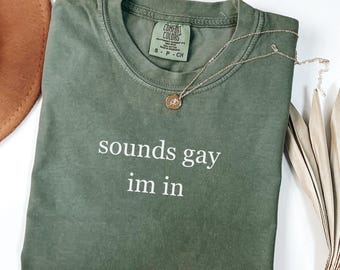Comfort Colors® Sounds Gay I'm In Shirt, Funny Gay Tshirt, Lesbian Women T-shirt, LGBTQ Pride Shirt, Pride Month Tee, Cute Queer Gift
