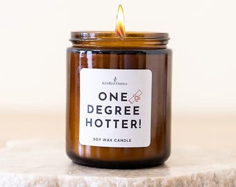 One Degree Hotter, Graduation Gift, Soy Wax Candle Gift: Amber Jar, Australian Fragrance