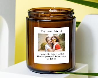 Personalised Photo Candle: Custom Text Gift for Mum, Dad, Friend - 250ml
