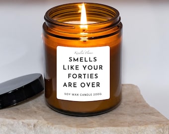Funny 50th Birthday Candle: 'Forties Are Over' Soy Wax Gift