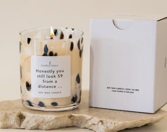 Dalmatian spotted Candle Jar, Funny Milestone Birthday Candle: Smells Like Your Decade is Over 30th 40th 50th 60th 70th