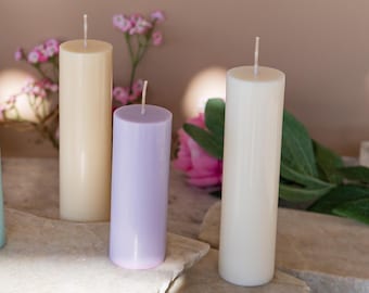 4cm diameter Pillar Candles, Sculptural for wedding events, soy wax candle Australia.  Scented or Unscented.