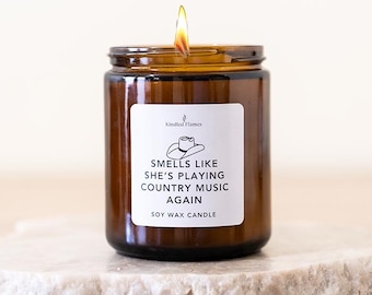 Smells like she's playing Country Music Soy Candle: Australian Made Gift, 250ml