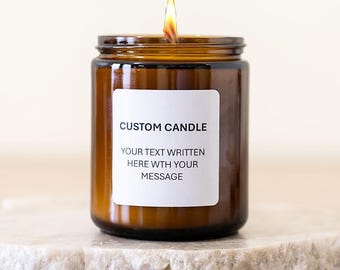 Personalised Soy Wax Candle: Custom Label, trendy candle in Gift Box