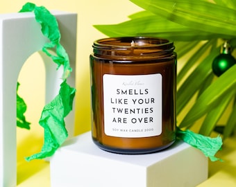 Funny 30th Birthday Candle: 'Twenties Over' Soy Wax Gift