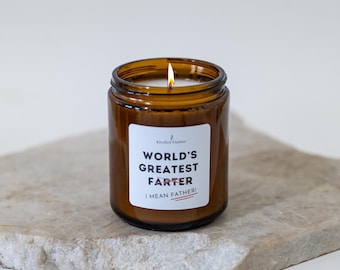 World's Best Farter, Gift for Dad Funny Candle Soy Wax Gift