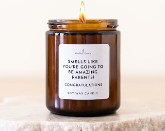 New Parents Soy Wax Candle, Congratulations Gift, Baby Shower Candle (8oz) Amazing Parents