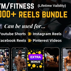 2000+ Gym Videos Bundle for Instagram Reels, TikTok Videos & YouTube Shorts | Customize with Canva | Copyright-Free