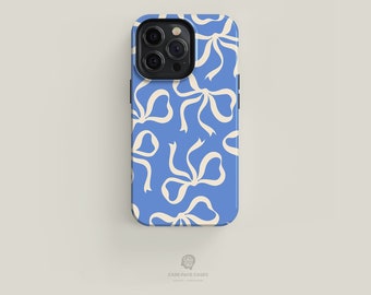 Robuste Handyhülle mit Bögen in Blau und Creme | iPhone 15 14 13 12 11 Pro Max Case, iPhone 15 14 Plus Case, iPhone 13 12 Mini Case, iPhone Case-Face