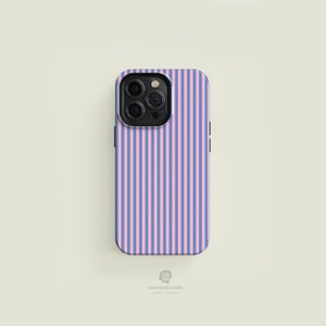 Custodia rigida per telefono a righe blu e rosa / Custodia per iPhone 16 15 14 13 12 11 Pro Max, Custodia per iPhone 16 15 14 Plus, Custodia per iPhone 13 12 Mini