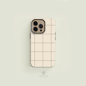 Nadelstreifen Creme & Schwarz MagSafe Tough iPhone Case | iPhone 16 15 14 13 Pro Max Hülle, iPhone 16 15 14 Plus Hülle, iPhone 13 Mini, Case-Face
