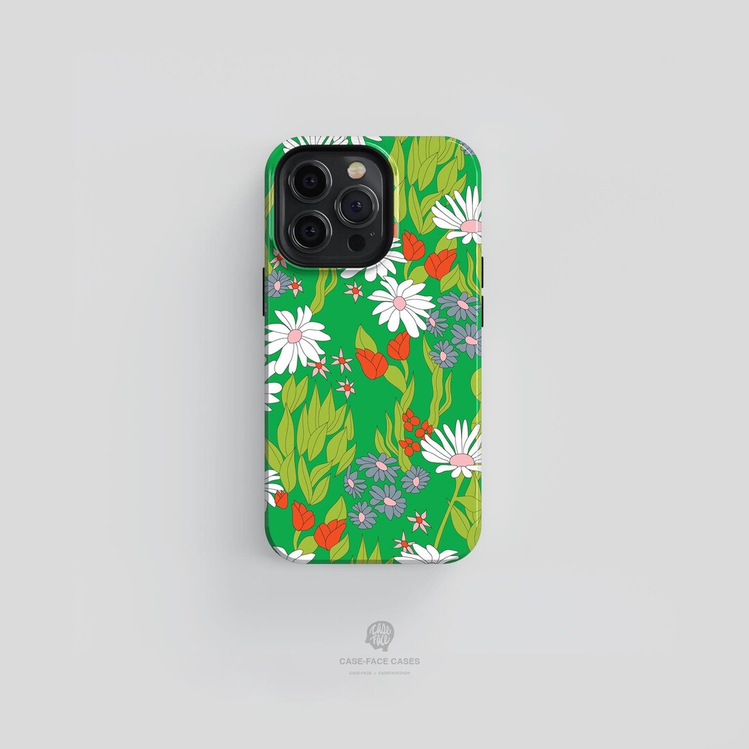Wildflower Light Green Tough iPhone Case iPhone 15 14 13 12 11 Pro Max