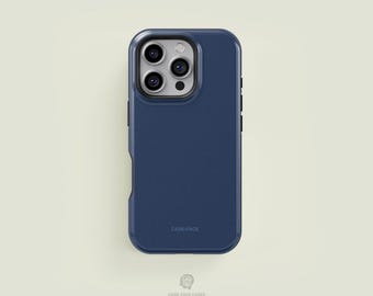 Solid Case-Face Navy Blue iPhone 17 / 16 / 15 / 14 / 13 Pro Max Phone Case | MagSafe Tough Protection