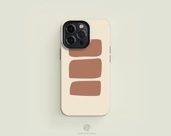 Triple Abstract Mocha Mousse & Cream MagSafe iPhone Case | iPhone 16 15 14 13 Pro Max Case, iPhone 16 15 14 Plus Case, iPhone 13 12 Case