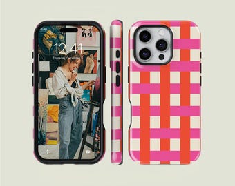 Coque IPhone LDVINTAGE Imprimé Bougainvillea Rose - Double Couche, Anti-choc, Made In USA