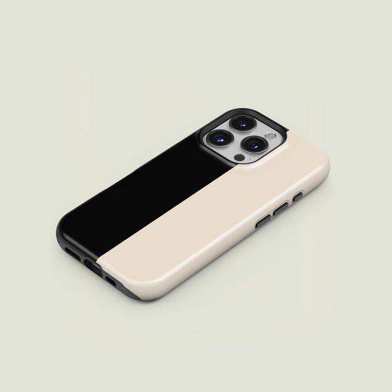 iPhone・スマホケース Society6 classic - natural, cream and black by Her Art Abstract Line Art Boho Black Phone Case for iPhone 16 15 14