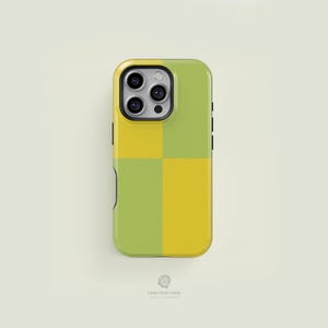 MagSafe iPhone Case - Four Tiled Light Green & Mustard Yellow Protective Case | iPhone 16 15 14 13 Pro Max Case, iPhone 16 15 14 Plus Case