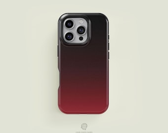 Vertical Gradient Black & Dark Red iPhone 17 / 16 / 15 / 14 / 13 Pro Max Phone Case | MagSafe Tough Protection