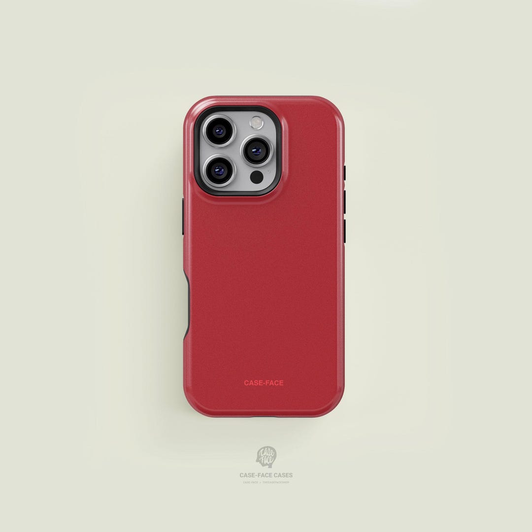 Red Case Solid Case-face Dark Red iPhone 17 / 16 / 15 / 14 / 13 Pro Max Phone ...