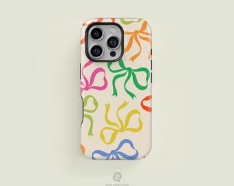 Classic Bows Colourful iPhone 16 / 15 / 14 / 13 Pro Max Phone Case | Tough Protection