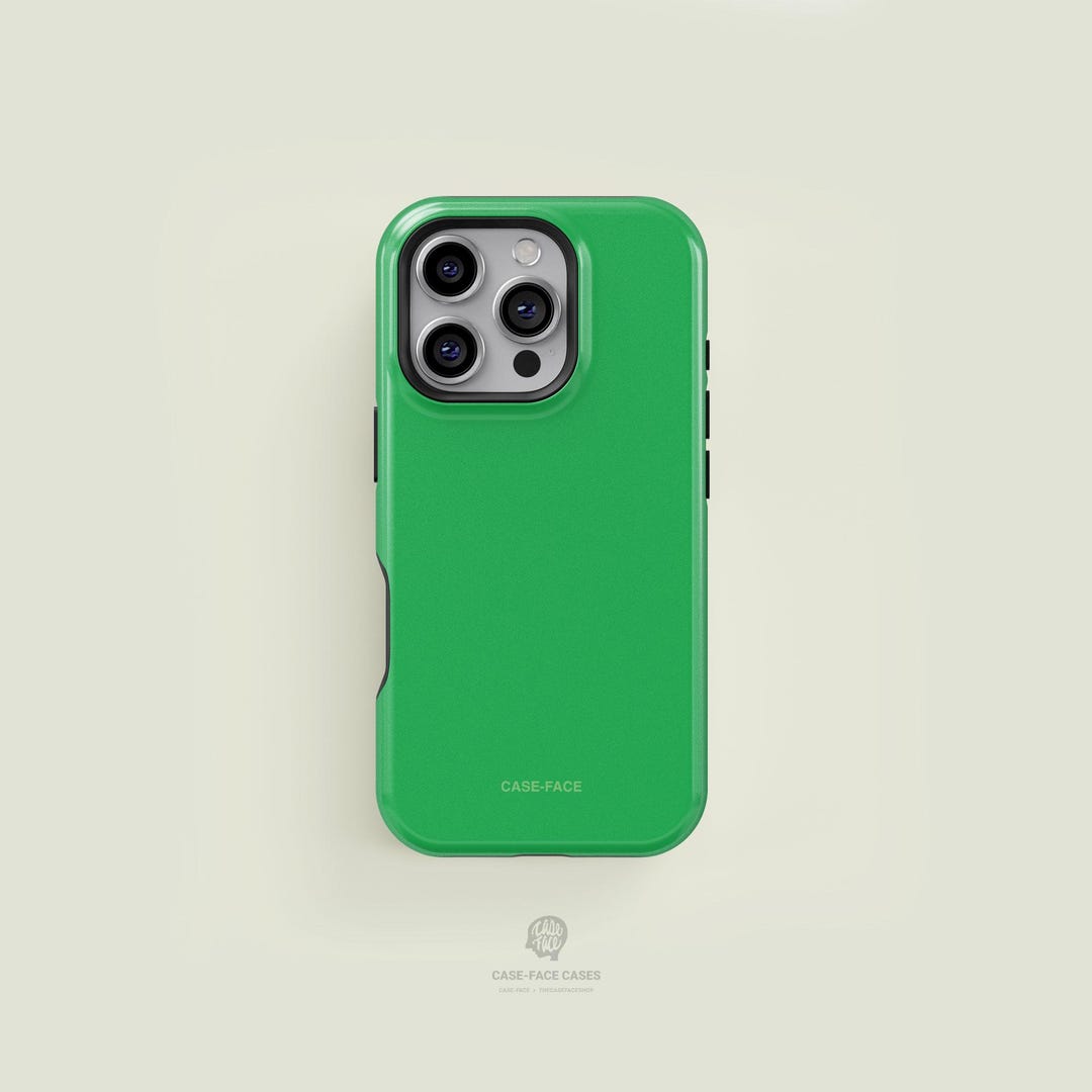 Case-Face ソリッドグリーン iPhone 17 / 16 / 15 / 14 / 13 Pro Max