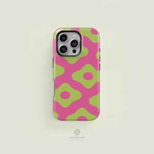 Graphic Floral Hot Pink & Light Green MagSafe iPhone Case | iPhone 16 15 14 13 Pro Max Case, iPhone 16 15 14 Plus Case, iPhone 13 Mini