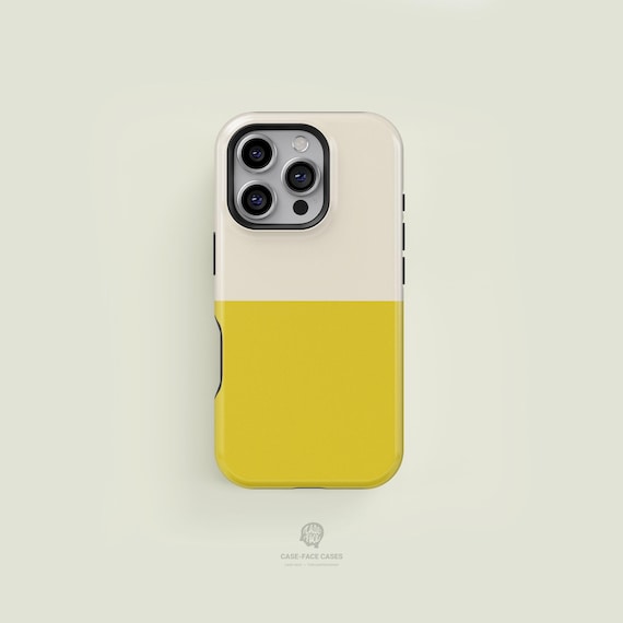 クリーム&マスタードイエローの横型バイカラー MagSafe iPhone クリーム&マスタードイエローの横型バイカラー MagSafe iPhone