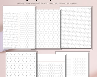 Organic Chemistry Note Paper: Hexagon, Chair Conformation (PDF Printable)