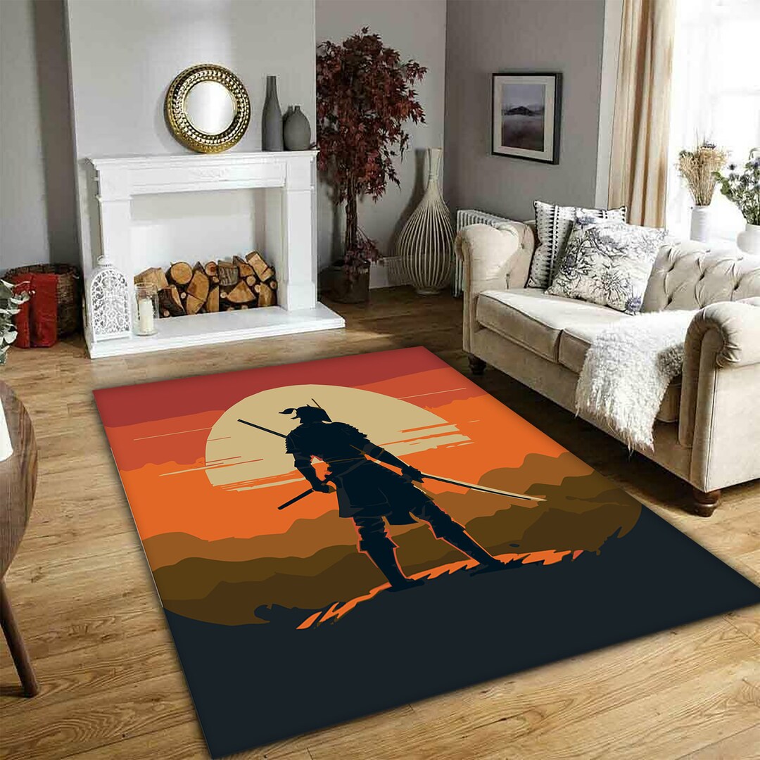 Japanese Rug Samurai Rug Cultural Rug Mythological Rug for - Etsy