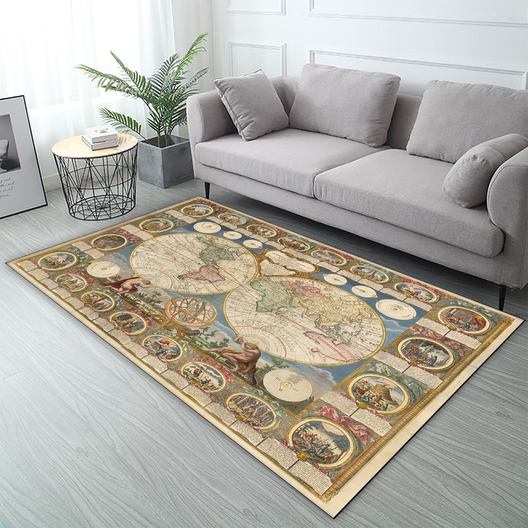 Map Map Pattern Rug Geography Pattern Rug Continent Pattern Etsy
