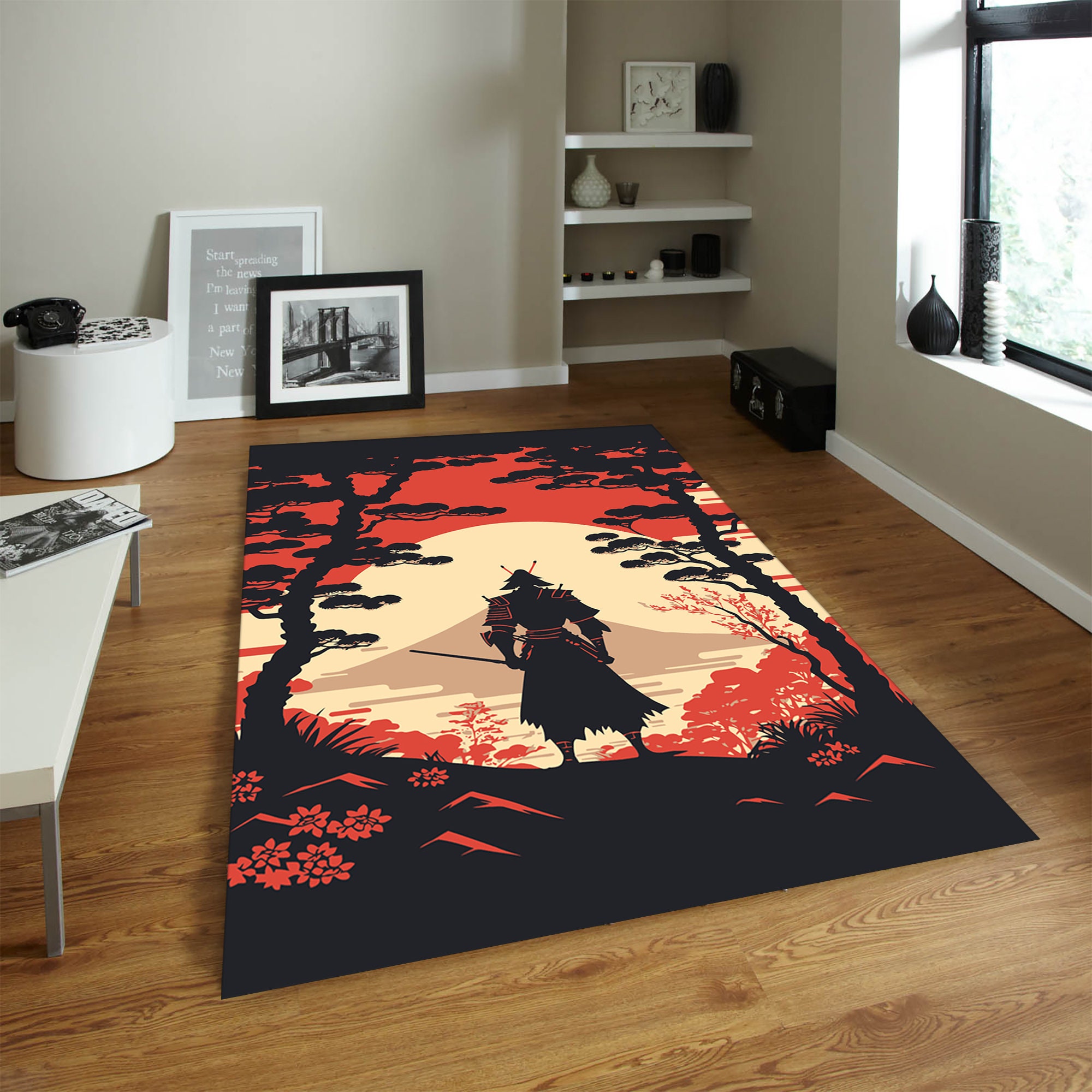 Katana Katana Pattern Rug Samurai Pattern Rug Japanese - Etsy