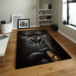 Gorilla Soldier Design Soft Non-Slip Mat Rug Carpet Cushion Tattoo