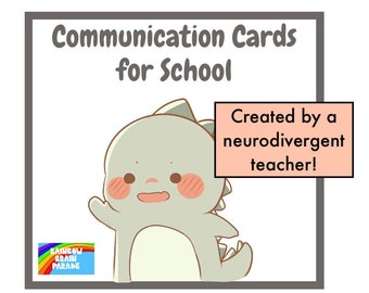 Autismus Dinosaurier Kommunikationskarten für die Schule, nonverbale visuelle Unterstützung (digitaler Download)