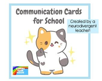 Katzen Kommunikationskarten für Autismus, Visuelle Unterstützung (Digitaler Download)