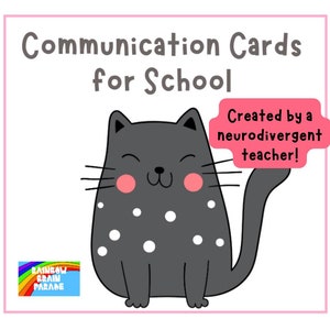 Communicatiekaarten katten voor school, kattenfoto's autisme, visuele communicatie, autistische communicatiekaarten, non-verbale communicatiekaarten