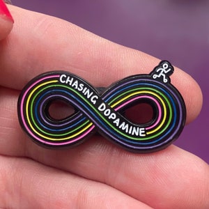 ADHD pin, Chasing dopamine enamel pin, ADHD gifts, ADHD struggle, Neurodiversity pin, neurodivergent accessories, Neurodiverse pride