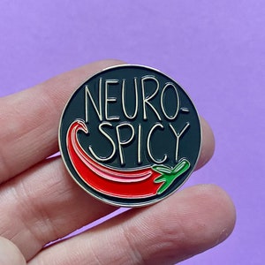 Neurospicy pin, Neurodiversity pin, Neurodivergent accessories, ADHD pin, Autism pin, Autistic pin, Autistic pride brooch, Mental health pin